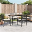 vidaXL 5 Piece Poly Rattan Garden Dining Set in Black