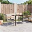 vidaXL 3 Piece Steel Garden Dining Set in Black/Dark Gray