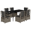 vidaXL 7 Piece Steel Garden Dining Set in Black/Dark Gray