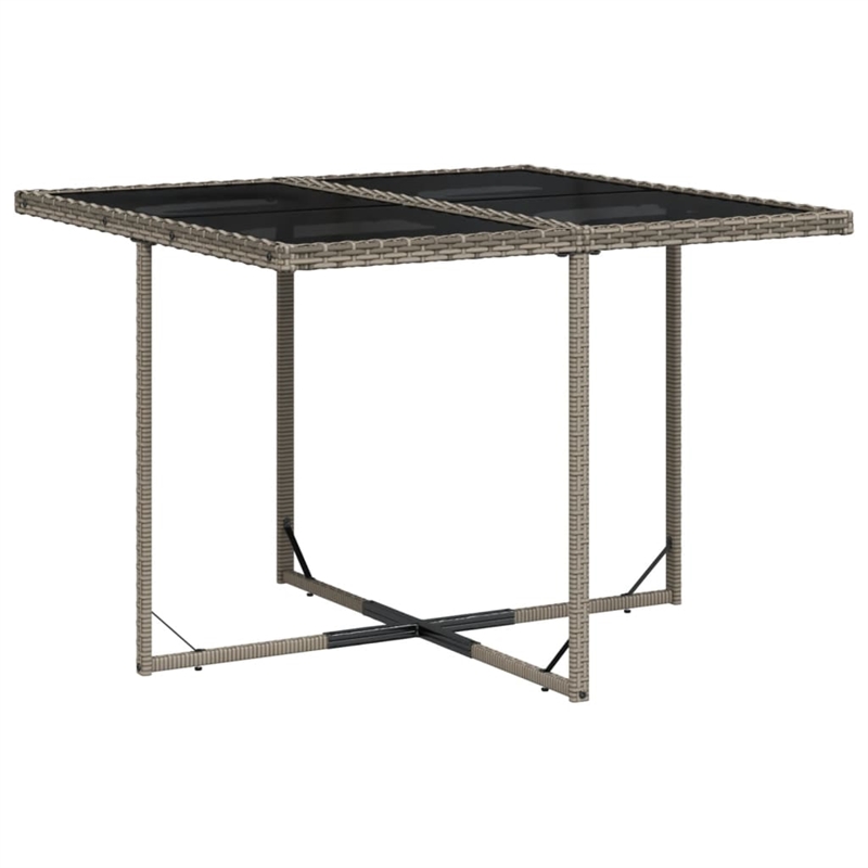 vidaXL 9 Piece Rattan Patio Dining Set in Gray