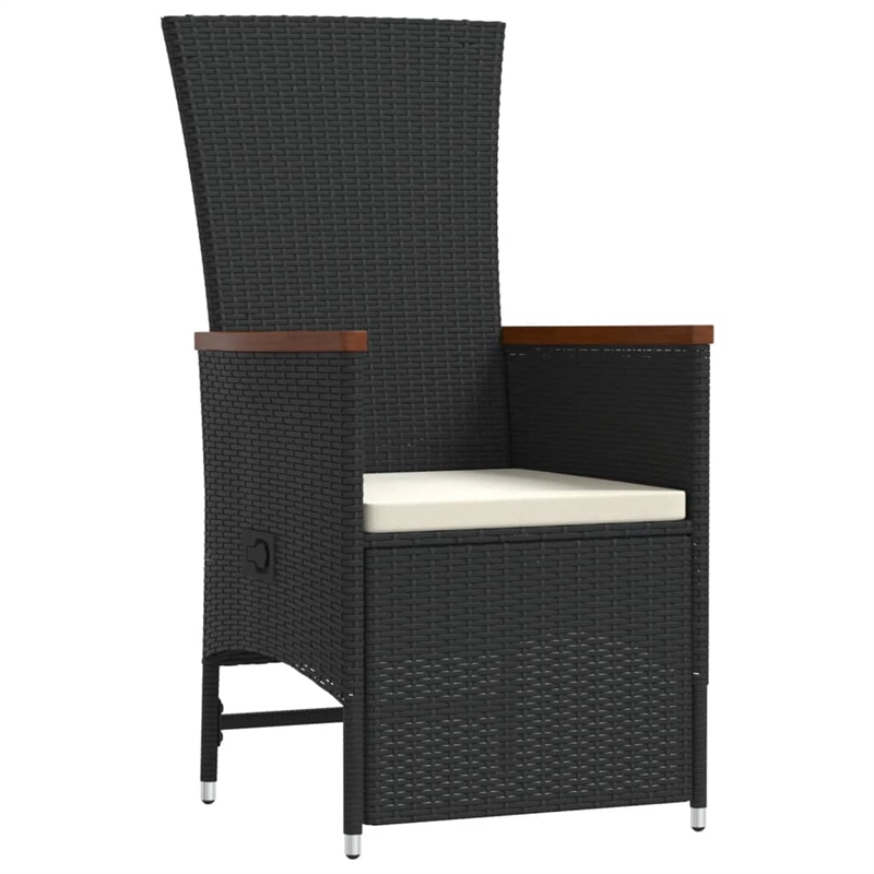 vidaXL 9 Piece Steel Garden Dining Set in Black/Cream White