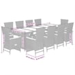 vidaXL 11 Piece Poly Rattan Garden Dining Set in Black/Cream White