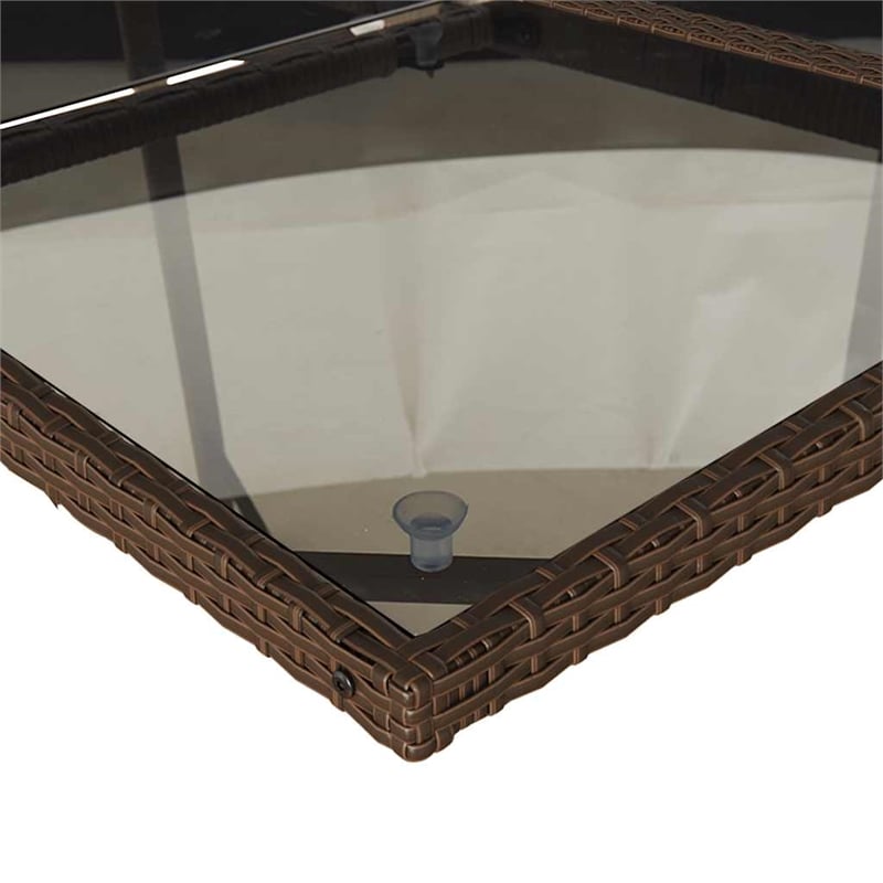 vidaXL 11 Piece Patio Dining Set in Brown