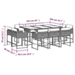 vidaXL 11 Piece Patio Dining Set in Brown