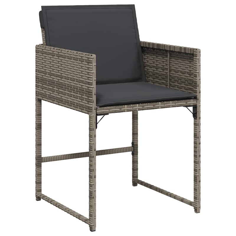 vidaXL 11 Piece Poly Rattan Patio Dining Set in Dark Gray