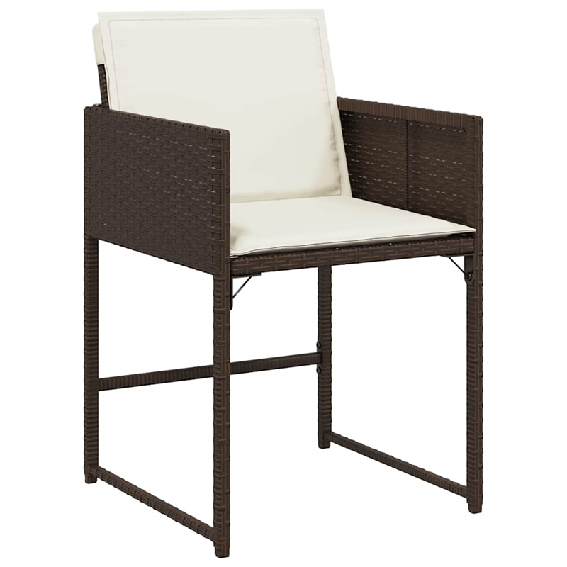 vidaXL 13 Piece Poly Rattan Patio Dining Set in Brown/Cream white