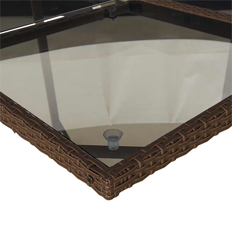 vidaXL 13 Piece Poly Rattan Patio Dining Set in Brown/Cream white