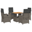 vidaXL Poly Rattan Garden Dining Set in Gray