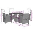 vidaXL Poly Rattan Garden Dining Set in Gray