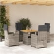 vidaXL Poly Rattan Garden Dining Set in Gray