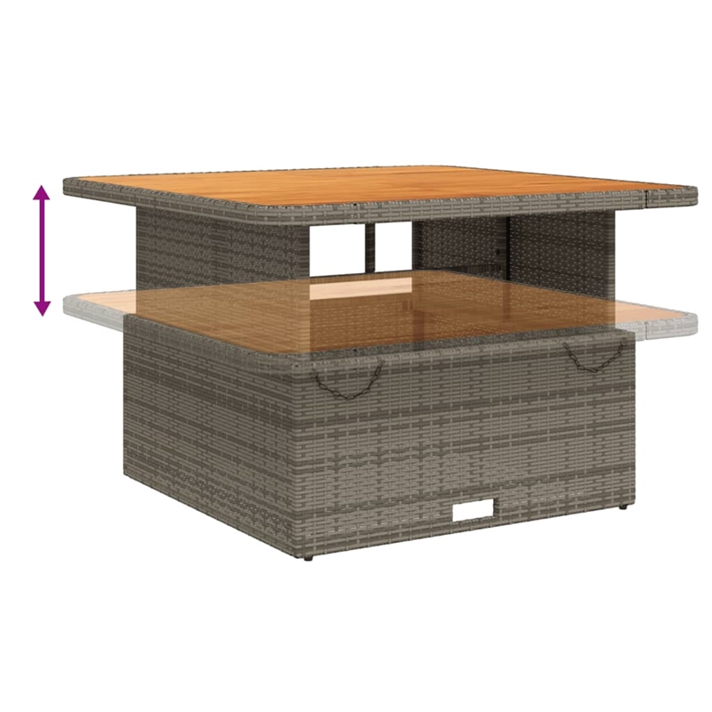 vidaXL 5 Piece Poly Rattan Garden Dining Set in Gray