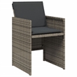 vidaXL 5 Piece Rattan Patio Dining Set in Gray