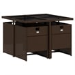 vidaXL 5 Piece Rattan Patio Dining Set in Brown/Cream White