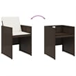 vidaXL 5 Piece Rattan Patio Dining Set in Brown/Cream White