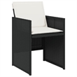 vidaXL Rattan Garden Dining Set in Black/Cream White