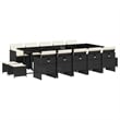 vidaXL 15 Piece Garden Dining Set in Black/Cream White