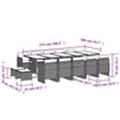 vidaXL 15 Piece Garden Dining Set in Black/Cream White