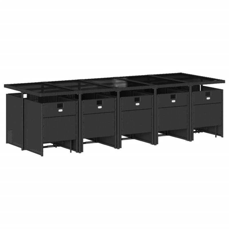 vidaXL 15 Piece Garden Dining Set in Black/Cream White