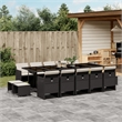 vidaXL 15 Piece Garden Dining Set in Black/Cream White
