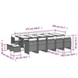 vidaXL Rattan Garden Dining Set in Gray and Brown