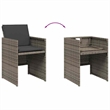 vidaXL 9 Piece Poly Rattan Foldable Patio Dining Set in Gray