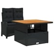 vidaXL Rattan Garden Dining Set in Black and Brown