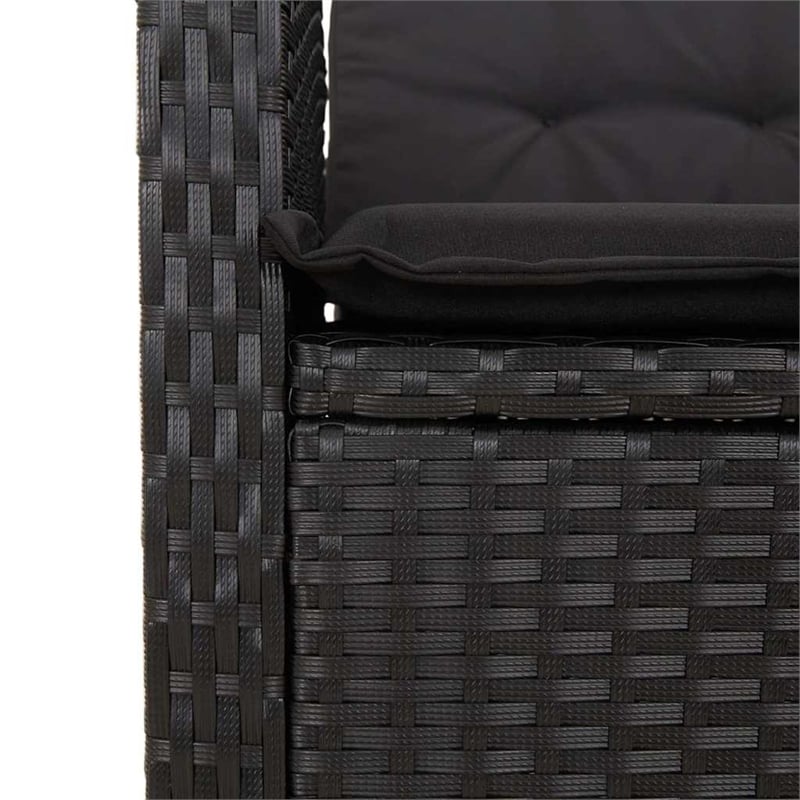 vidaXL Rattan Garden Dining Set in Black and Brown
