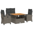 vidaXL 4 Piece Garden Dining Set in Gray
