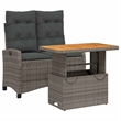 vidaXL 2 Piece Rattan Garden Dining Set in Gray and Brown