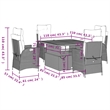 vidaXL 5 Piece Poly Rattan Garden Dining Set in Black