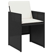 vidaXL 11 Piece Poly Rattan Patio Dining Set in Black/Cream White