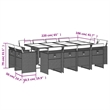 vidaXL 13 Piece Rattan Patio Dining Set in Black/Cream White