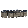 vidaXL 15 Piece Poly Rattan Patio Dining Set in Gray