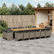 vidaXL 17 Piece Poly Rattan Patio Dining Set in Gray