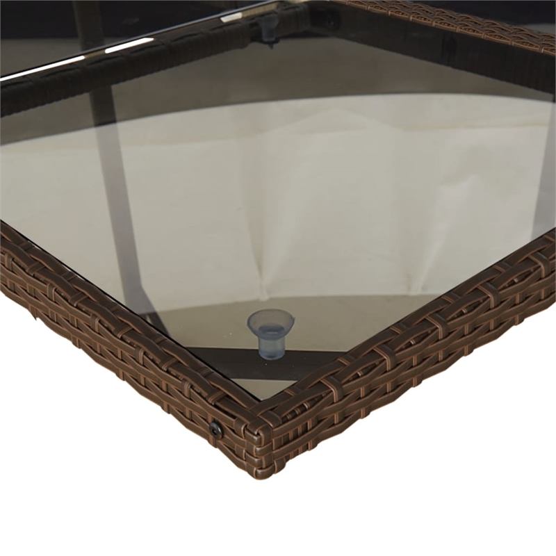 vidaXL 11 Piece Poly Rattan Garden Dining Set in Black/Cream White