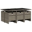 vidaXL 10 Piece Poly Rattan Patio Dining Set in Gray
