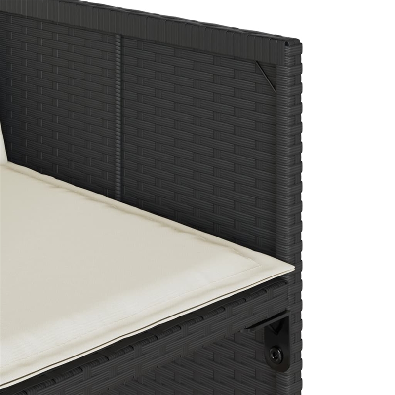 vidaXL 9 Piece Rattan Patio Dining Set in Brown/Cream white/Black