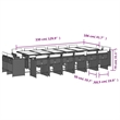vidaXL 17 Piece Patio Dining Set in Gray