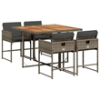 vidaXL Rattan Foldable Garden Dining Set in Gray