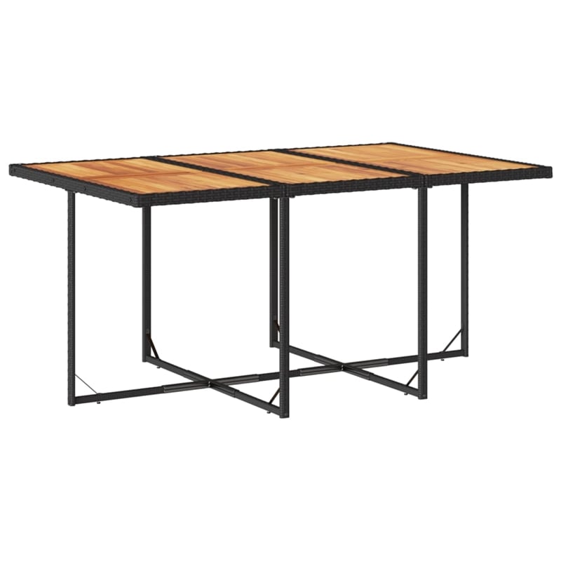 vidaXL 11 Piece Poly Rattan Patio Dining Set in Brown/Cream white/Black