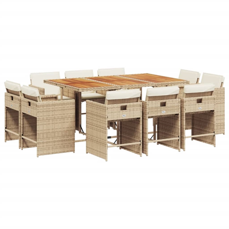 vidaXL Steel Patio Dining Set in Brown