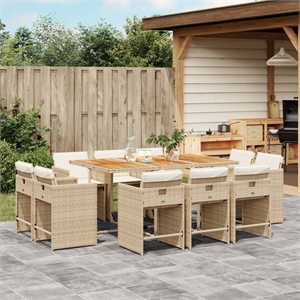 vidaXL Steel Patio Dining Set in Brown