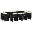vidaXL 13 Piece Poly Rattan Patio Dining Set in Black