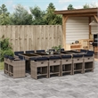 vidaXL 14 Piece Poly Rattan Patio Dining Set in Gray