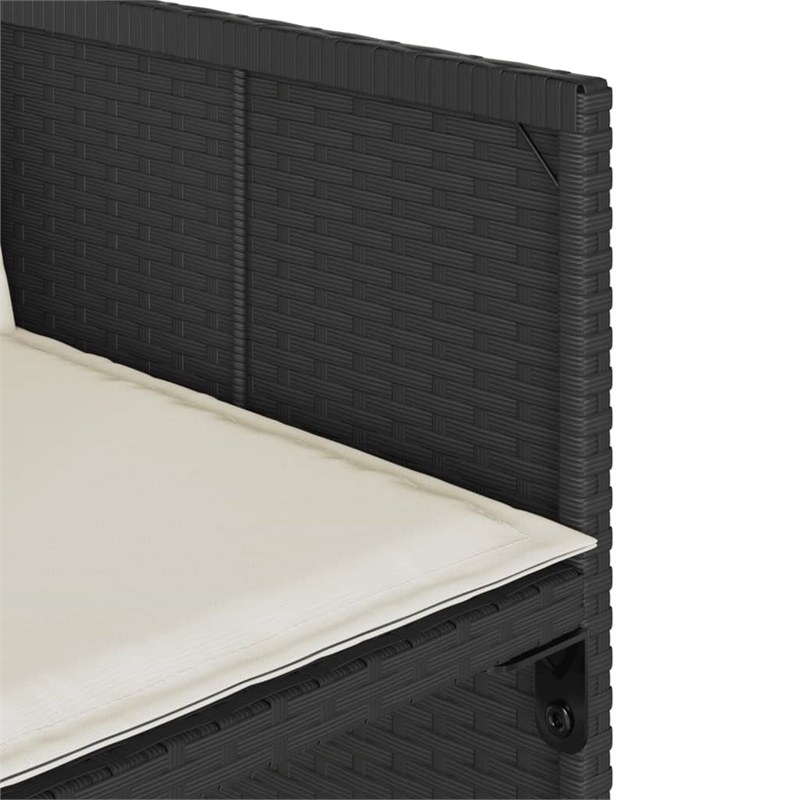 vidaXL Rattan Patio Dining Set in Black/Cream White