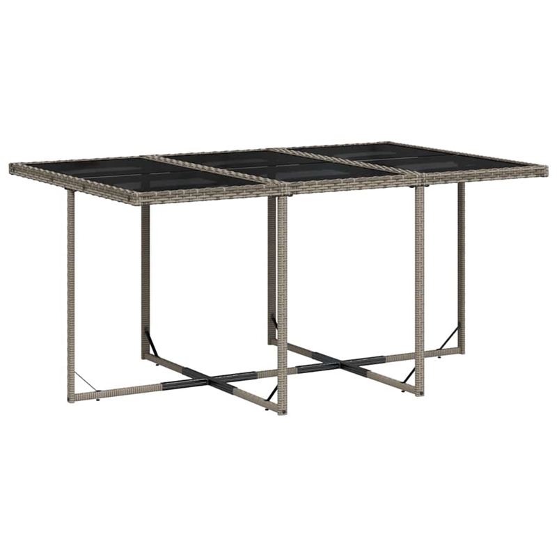 vidaXL Poly Rattan Garden Dining Set in Gray