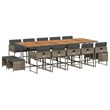 vidaXL 15 Piece Rattan Garden Dining Set in Gray