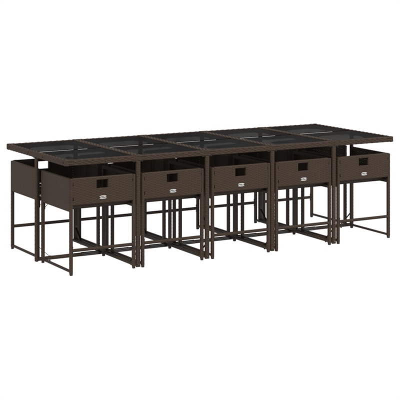 vidaXL Poly Rattan Garden Dining Set in Black/Cream White