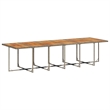 vidaXL Rattan Garden Dining Set in Gray and Brown