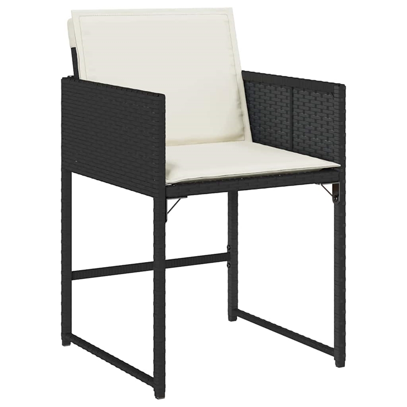 vidaXL Rattan Patio Dining Set in Black/Cream White